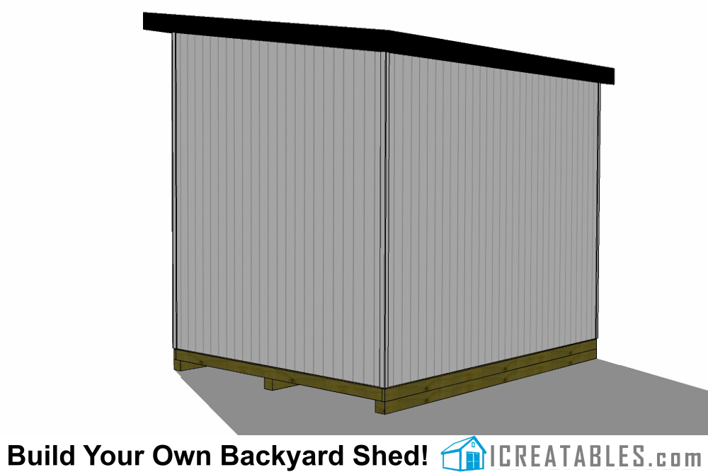 12x16 lean to shed front elevation